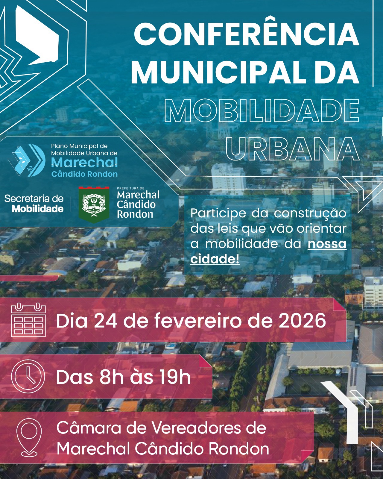 1ª Conferência Municipal da Mobilidade Urbana acontece no dia 24 de fevereiro
