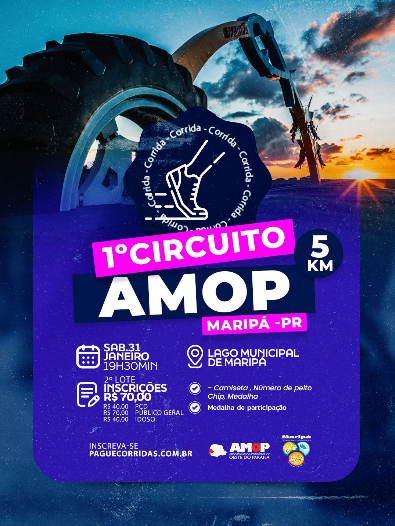 Definida data para o Circuito AMOP de Corrida de Rua — etapa Maripá