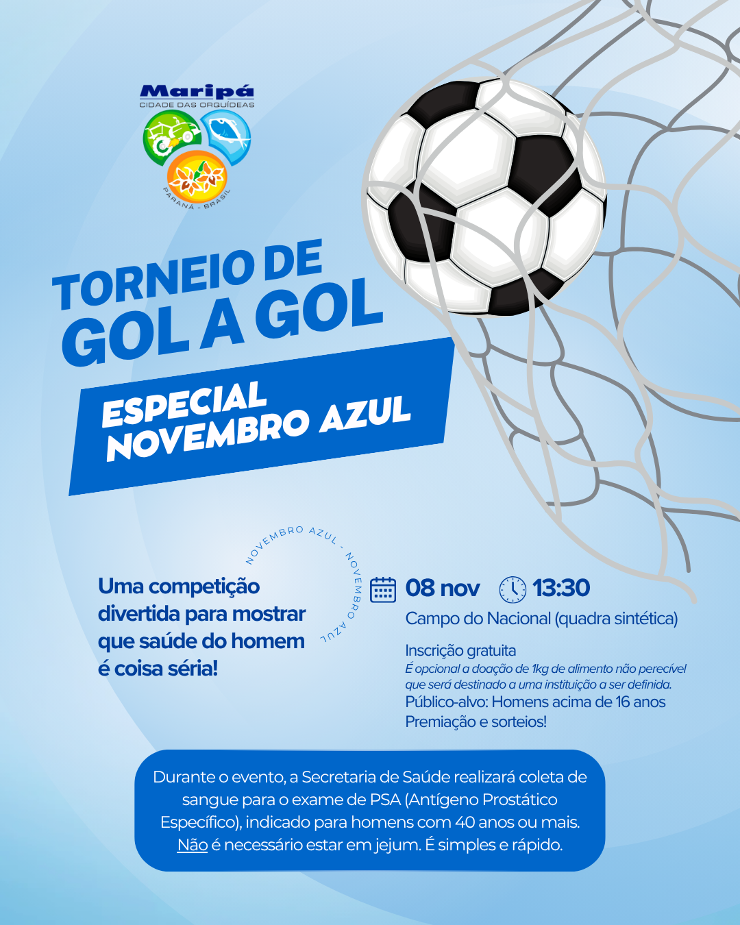 Maripá promove Torneio de Gol a Gol em apoio  campanha Novembro Azul