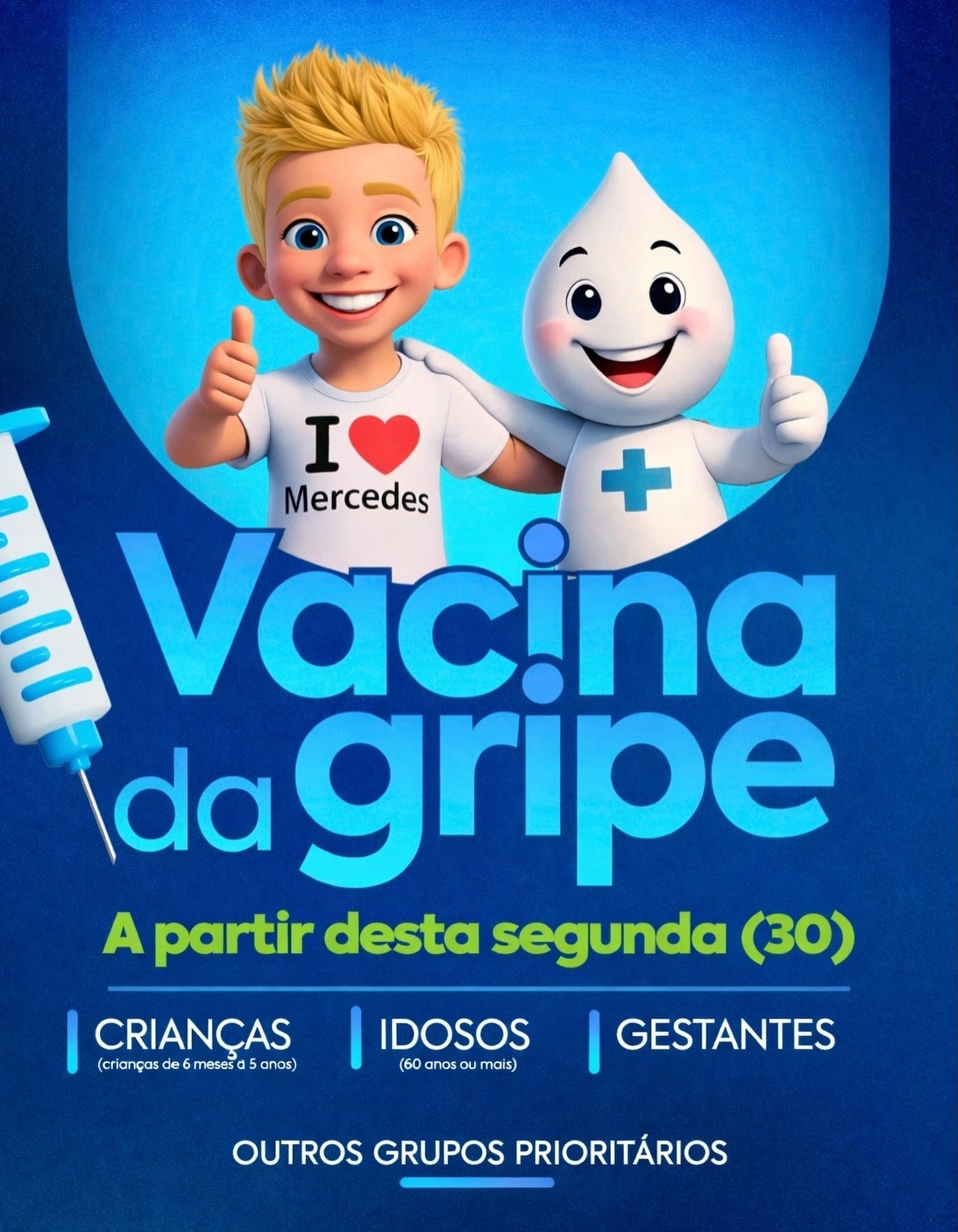 Mercedes inicia vacinação contra a influenza e convoca grupos prioritários