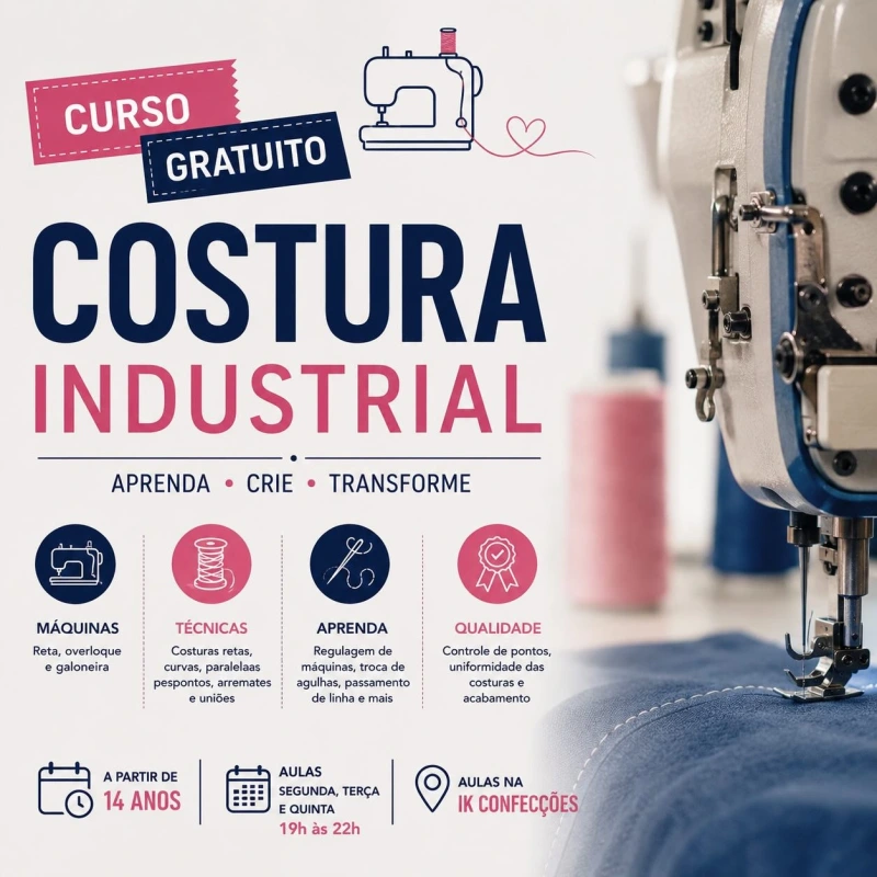 Mercedes abre inscrições para curso gratuito de costura industrial
